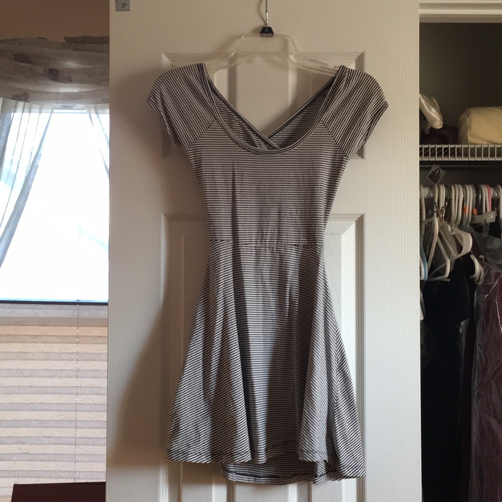 Black and White Striped Skater Dress